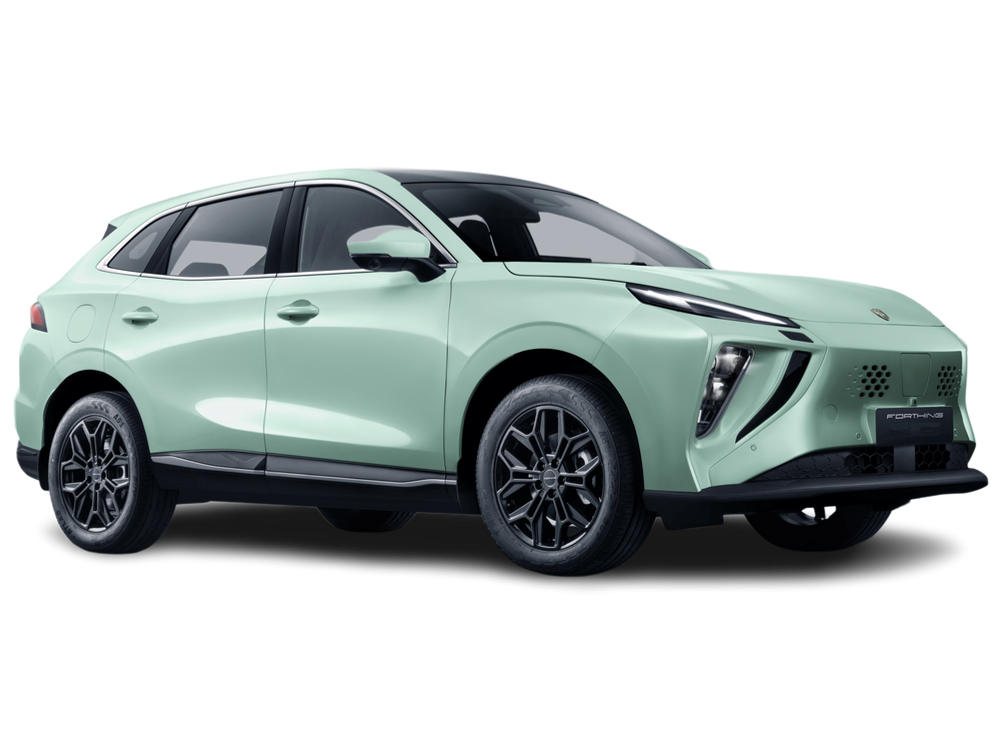 Seitenansicht des DFM Forthing 5 REEV in der Farbe Jade Green